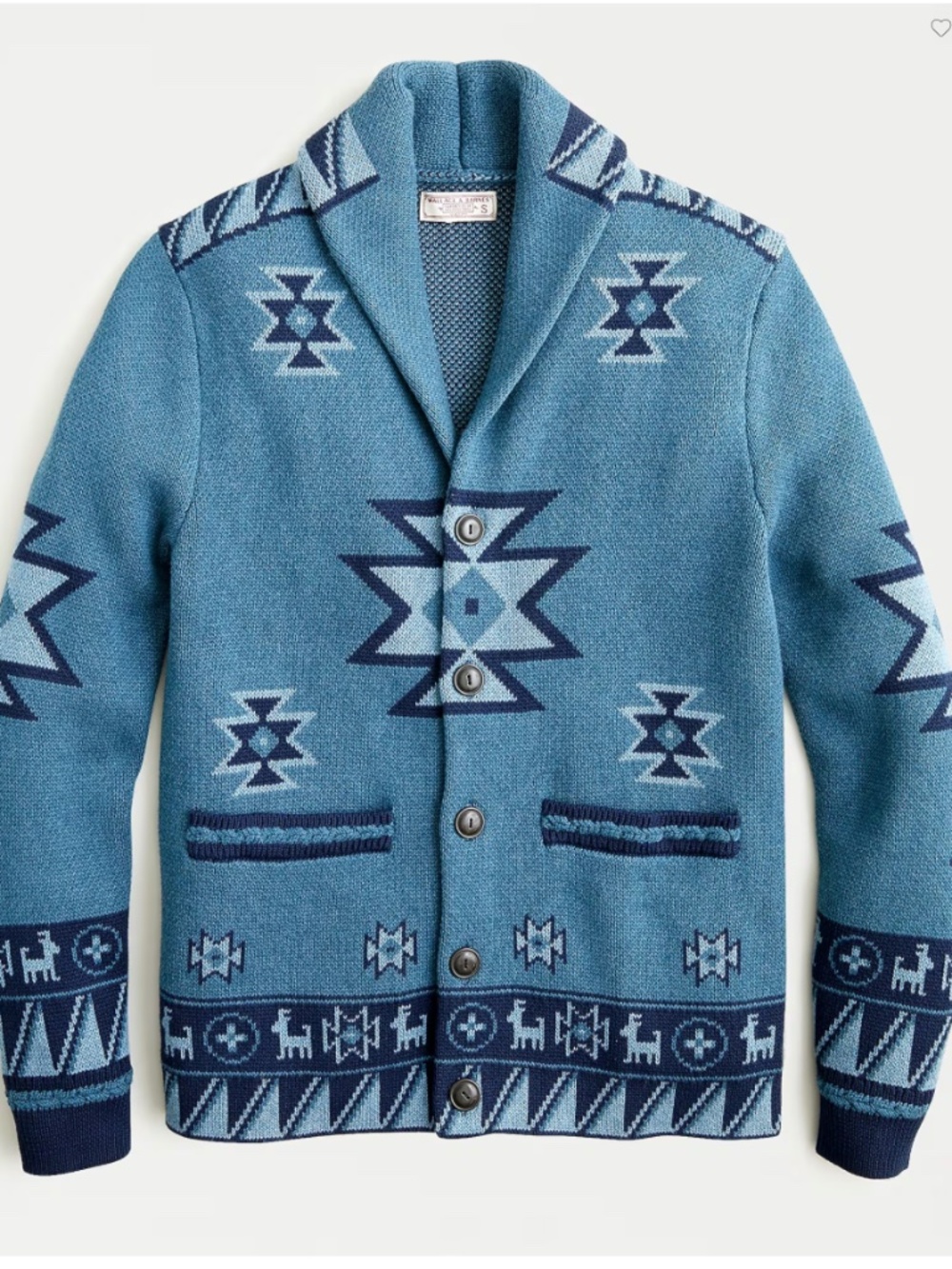 Wallace & Barnes western jacquard shawl cardigan